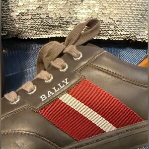 Bally Men's Brown and Red strip Sneakers